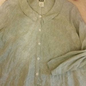 Linen long sleeve swing jacket or blouse